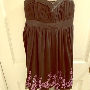 Knee length dress with stunning purple sequence